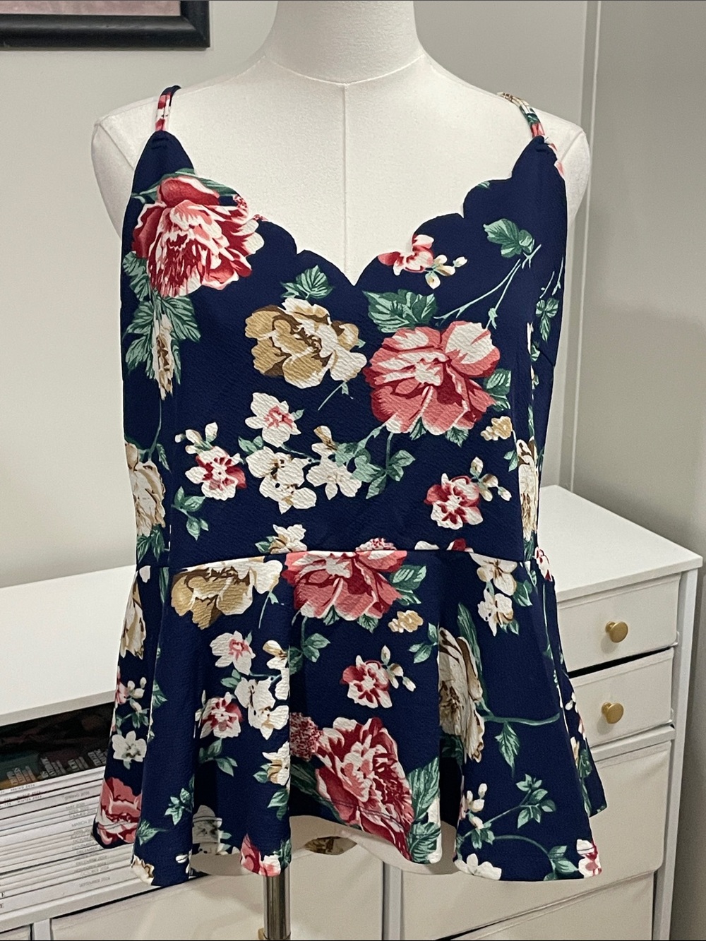 SHEIN Floral Peplum Top (4XL)